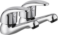 Chrome Pair of Basin Taps Hot