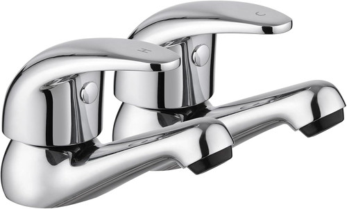 Chrome pair basin taps - pair, hot