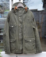 Monitaly Waxed Olive Mountain Parka Men Medium size 40 23” PTP Filson Engineered