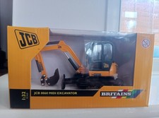 Britains JCB 8060 Mini Excavator Die-Cast Model, 1:32 Scale, Yellow