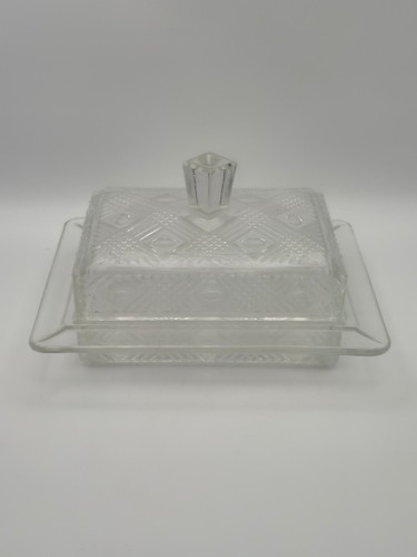 Vintage clear glass butter - vintage,