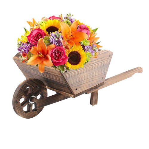 Modern garden wooden wheel - garden,