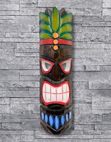 Wall hanging tribal tiki mask - hanging,