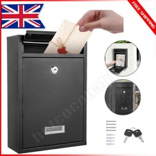 Large Post Box Letter Mail box Steel Lockable Outdoor UK Wall Mounted With Keys