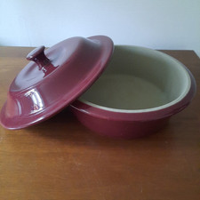 Pampered Chef Cranberry 6 Cup 1.5L Round Casserole Dish With Lid