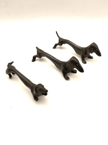Art nouveau pewter dachshund - art,