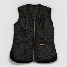 Barbour Betty Interactive Women’s Black Liner Vest Size 4 Gold Royal Designer