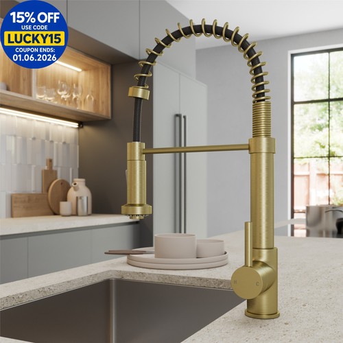 Brushed brass pull - pull, out