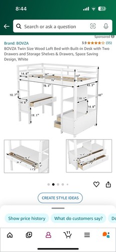 Kids twin loft bed - twin,