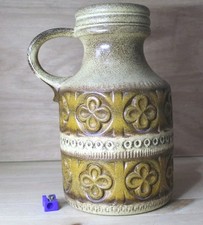 Scheurich West German Oatmeal Honey Glaze  Ceramic Art Vase Side Handle 489-23
