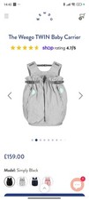 Weego Baby Carrier Twin Baby Striped Seersucker Grey RRP £159