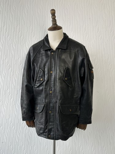 Black vintage redskins leather - vintage,