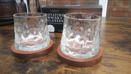 Rotating whisky glasses - rotating,