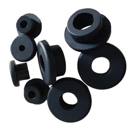 Black silicone rubber grommet - black,