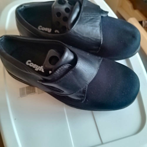 Cosyfeet women black patent - women's,