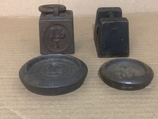 Mixed Set 4 Vintage Imperial UK Cast Iron Weights Avery Crane GPO ERII Lead Seal