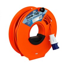 Orange Cable Tidy Reel Main Hook Up Extension Camping Caravan Motorhome Boat