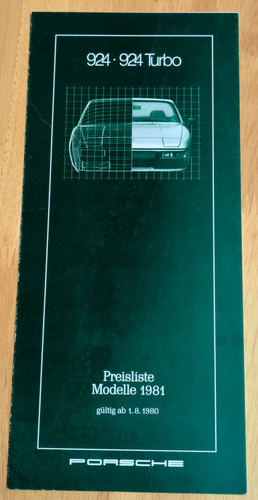 Porsche 924 price list - price, 1980