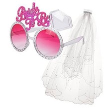 BRIDE GLASSES VEIL HEN DO NIGHT PARTY ACCESSORIES BACHELORETTE Bridal Shower