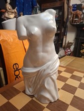 H&M Home Glazed Stoneware Vase Female Torso Statue Form Venus Aphrodite 31x15cm