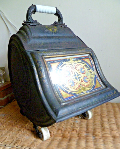 Victorian metal coal scuttle - metal,