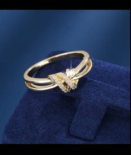Gold twisted knot ring - knot,