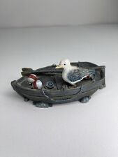 Home Decor Resin Boat TRINKET Ornament Dark Handmade decoration seagull CHIPPED