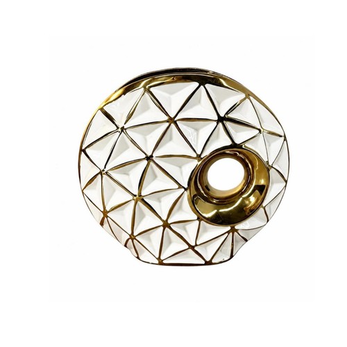 Ceramic vase with gold - vase,