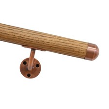 Handrail | Rose Gold & Oak – Dome End Caps