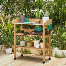 Potting Bench Table Garden Potting Table Planting Work Station Bench with Shelf
