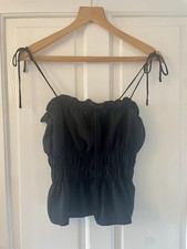 Little Black Strappy Cami Top, Topshop, Size 10
