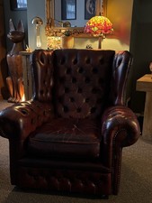 Ox Blood Red Leather Wingback