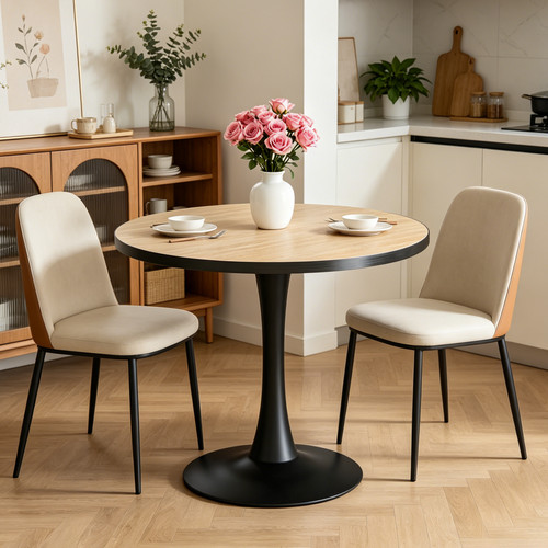 Round tulip table marble slate - round,