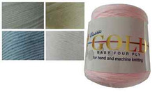 Baby Wool,  4 Ply Cone Hand Or Machine Knitting Yarn ,Woolcraft Gold 400g Cone