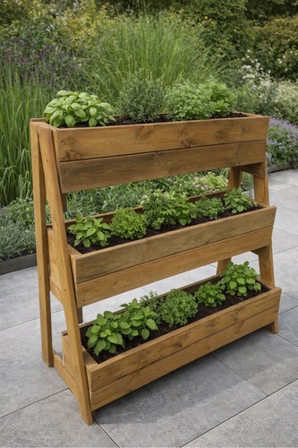 Wooden raised elevated plant - elevated,