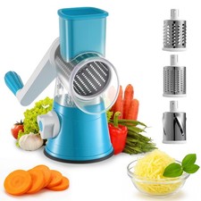 Rotary Vegetable Shredder 3 in 1 Rotary Cheese Grater Round Vegetable Blades