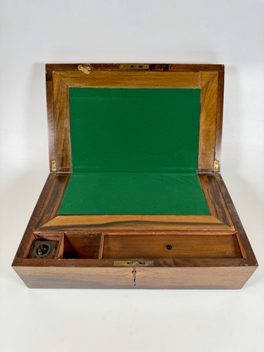 Edwardian walnut writing slope - edwardian,