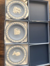Set of 3 Wedgwood Blue Plate