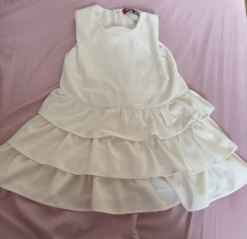 Cream tiered sleeveless - cream, dress