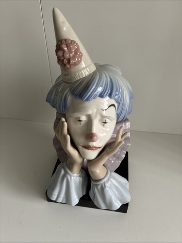 Lladro vintage sad clown head - lladro,