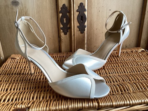 Monsoon ivory satin open toe - ivory,