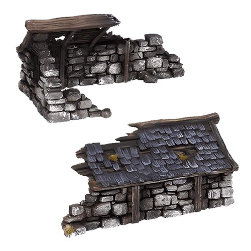 Ruined medieval house 28mm - ruined,