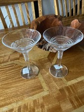 Two Stuart Jasper Conran Strata Pattern Martini Glass. New In Box.