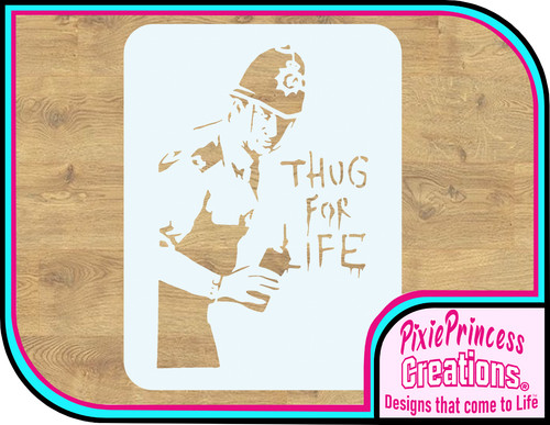 Banksy police thug stencil - banksy,