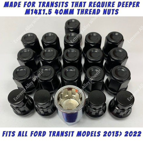 Black wheel nuts locks - +, for