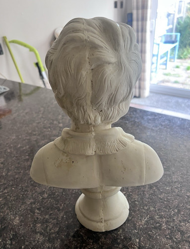 White plaster child boy bust - boy,