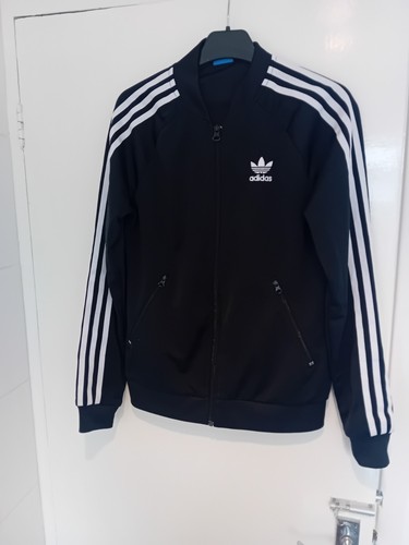 Adidas black tracksuit zip - adidas,