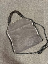 Stella McCartney Falabella Chain Bag Gray Suede Silver Chain With Logo Women's
