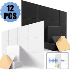 12Pcs Improve noise Acoustic Wall Panel Studio Sound Proofing Self Adhesive Pad