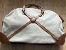 asprey canvas and leather holdall weekend bag